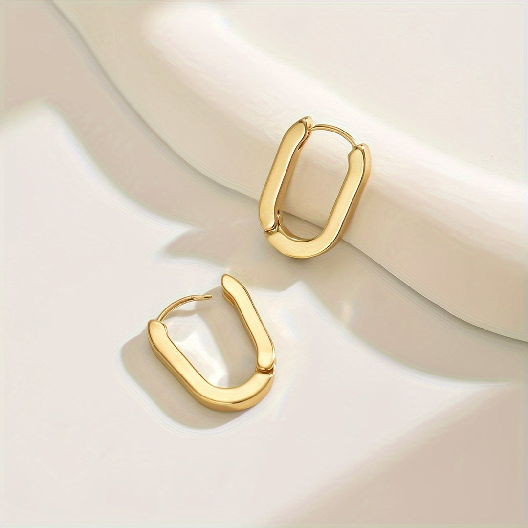Zlatne ovalne hoop naušnice