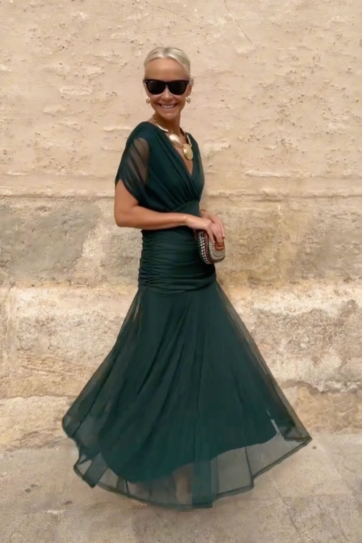 Zelena svilena haljina