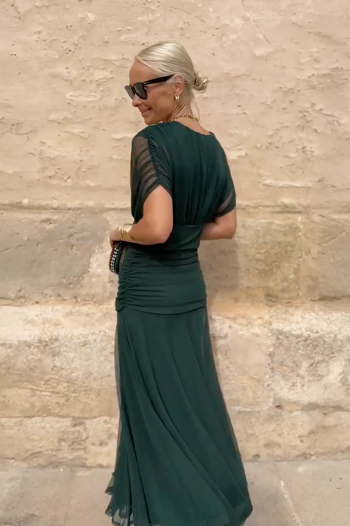 Zelena svilena haljina