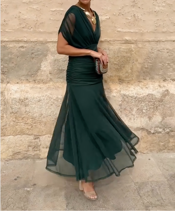 Elegantna maksi haljina s V-izrezom