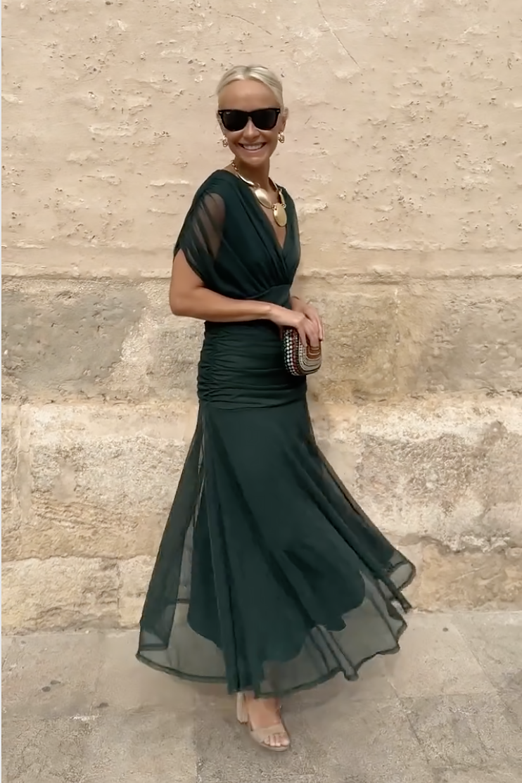 Zelena svilena haljina