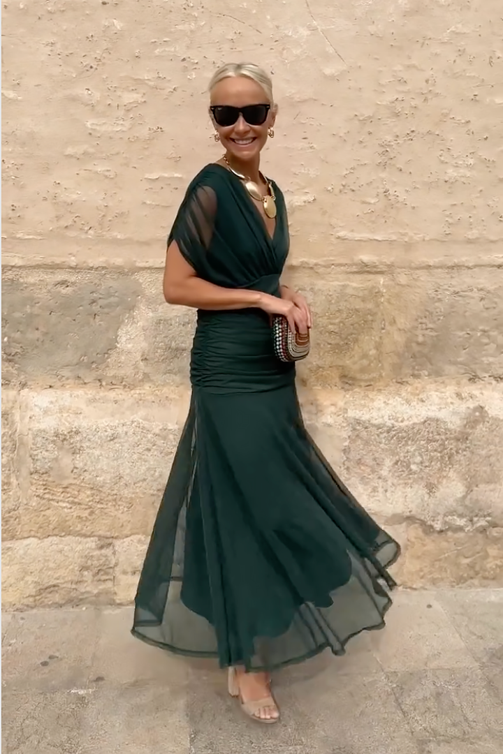 Zelena svilena haljina