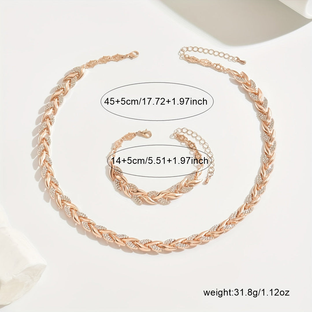 Set ogrlice i narukvice u rose gold tonu