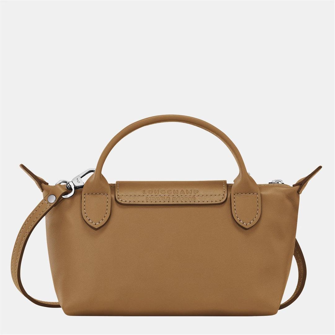 Mini kožna torba Longchamp - smeđa