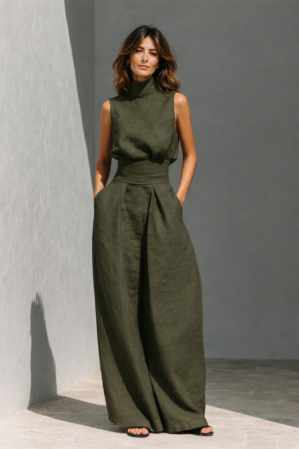 Maria - Set minimalističkog topa i širokih hlača